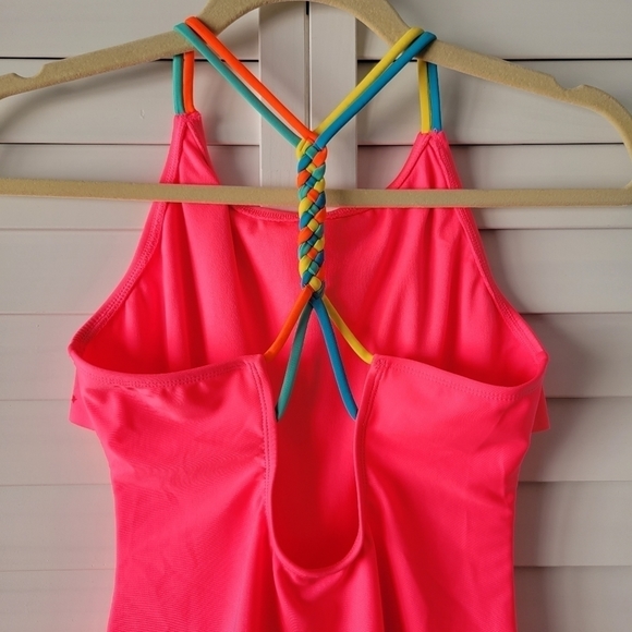 𝅺Cat & Jack Neon Pink One-piece Swimsuit Size XL 14-16 NWOT - Picture 4 of 6